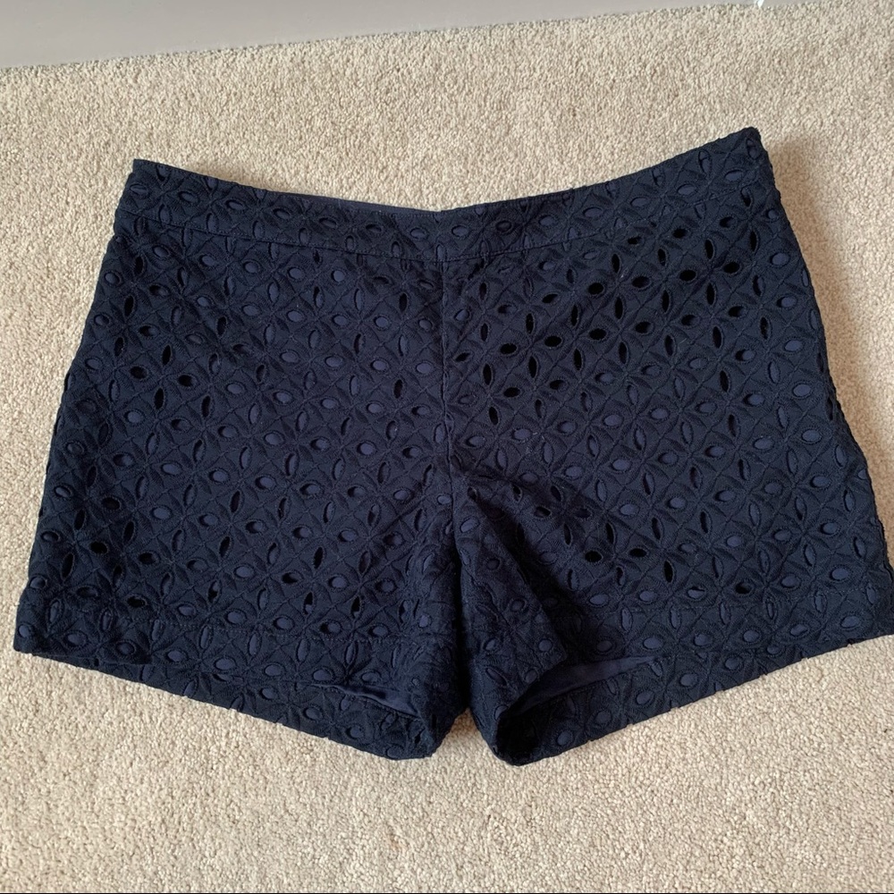 Club Monaco Navy Eyelet Shorts